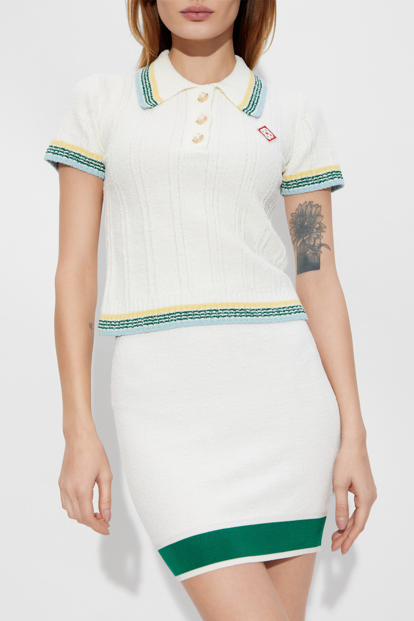 売れ筋商品|||リプレイ Tシャツ レディース トップス MONTE CARLO TENNIS CLUB V NECK TOP - Polo shirt - off-white The Wimbledon Online Shop ︳ Ribbed Collar 1/4 Zip Top in White